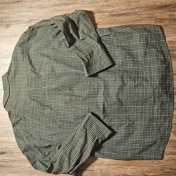 Mens Old Navy Olive Checkered Button Down Shirt XXL - Picture 4 of 6